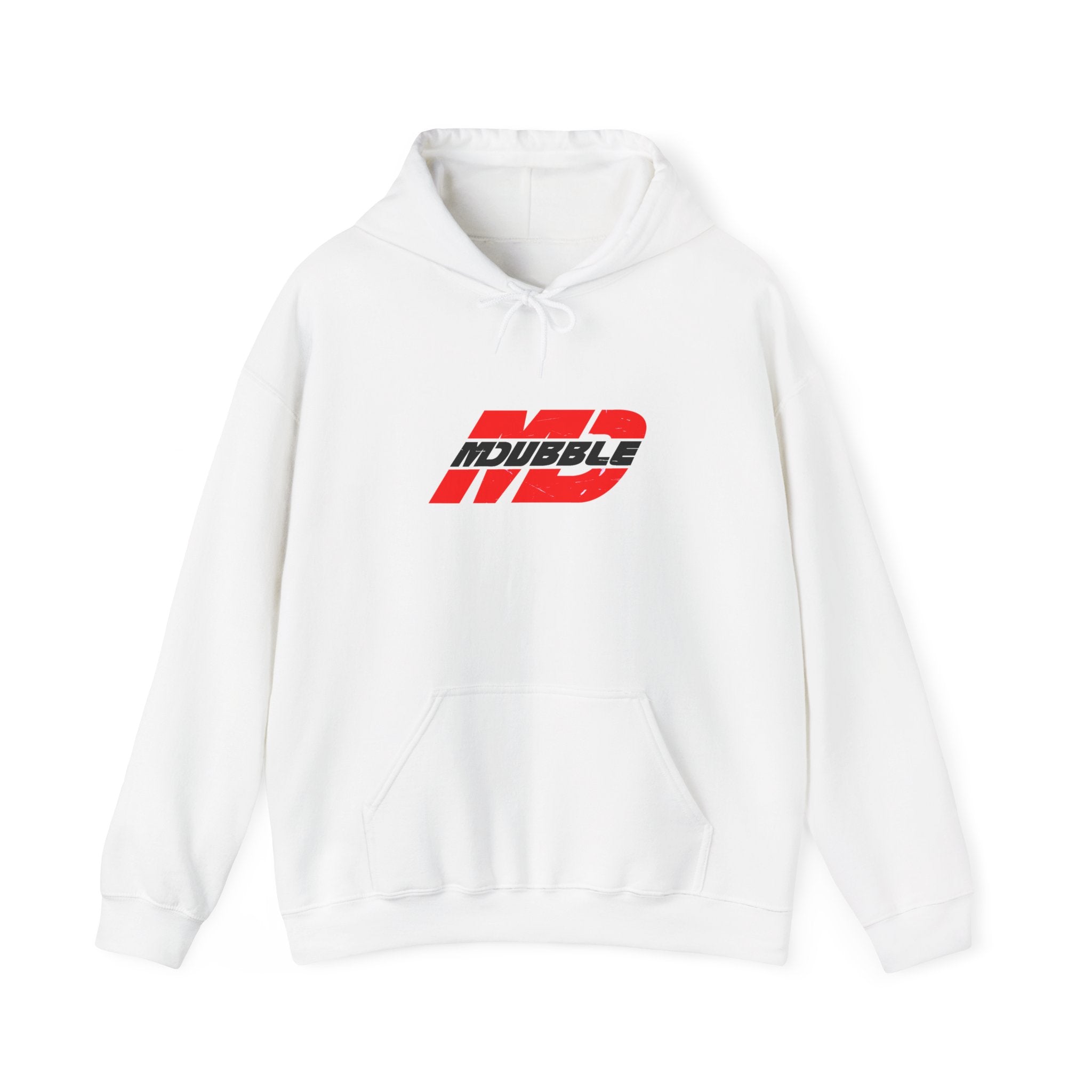M DUBBLE Logo Hoodie — Retro Racing Stripe Pullover